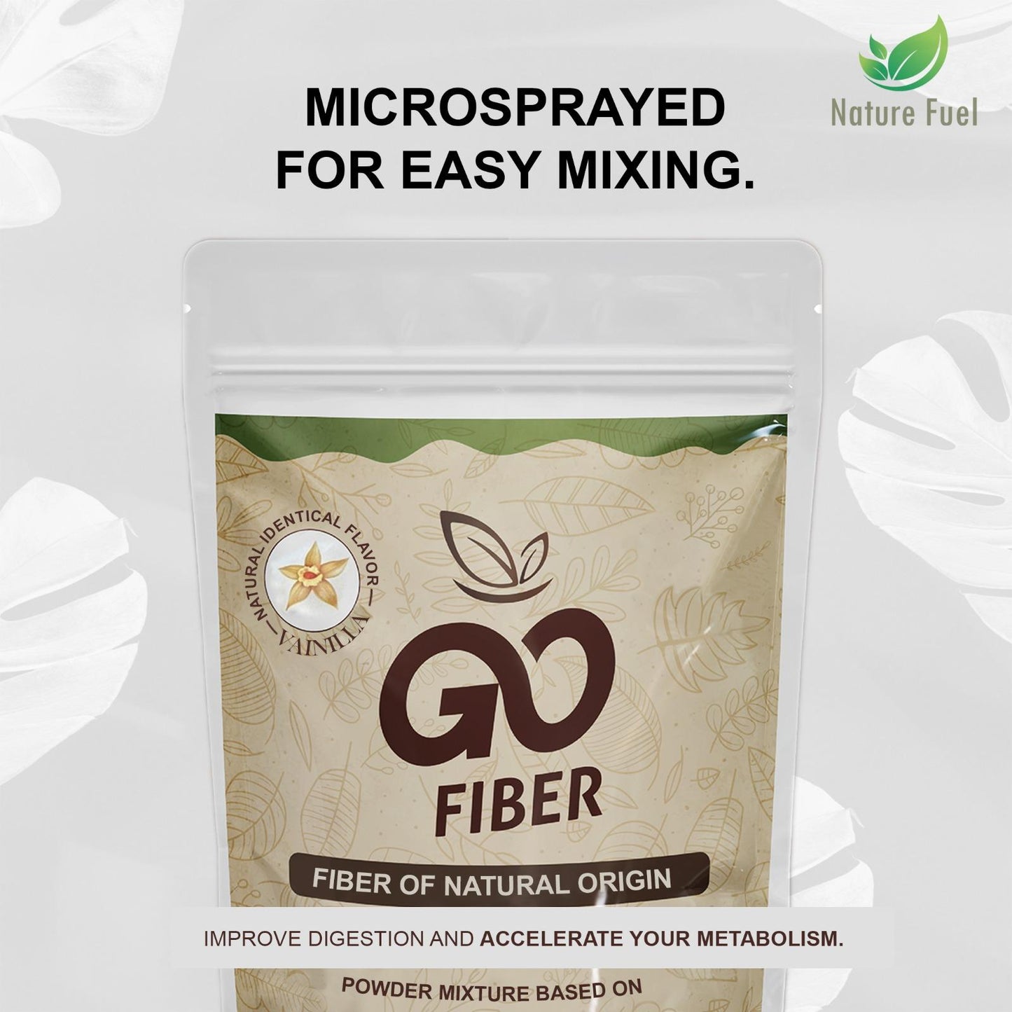 Go Fiber Natural Fiber Supplement | Vanilla Flavor for Digestive Health