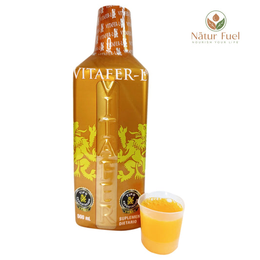 Vitafer L Gold – Liquid Multivitamin Supplement for Adults | 500 ml Bottle or Box of 16 Sachets (10 ml Each) | Natural Energy & Daily Vitality
