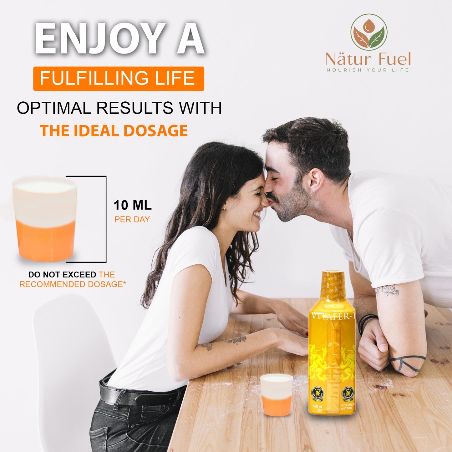 Vitafer L Gold – Liquid Multivitamin Supplement for Adults | 500 ml Bottle or Box of 16 Sachets (10 ml Each) | Natural Energy & Daily Vitality