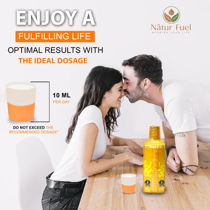 Vitafer L Gold – Liquid Multivitamin Supplement for Adults | 500 ml Bottle or Box of 16 Sachets (10 ml Each) | Natural Energy & Daily Vitality