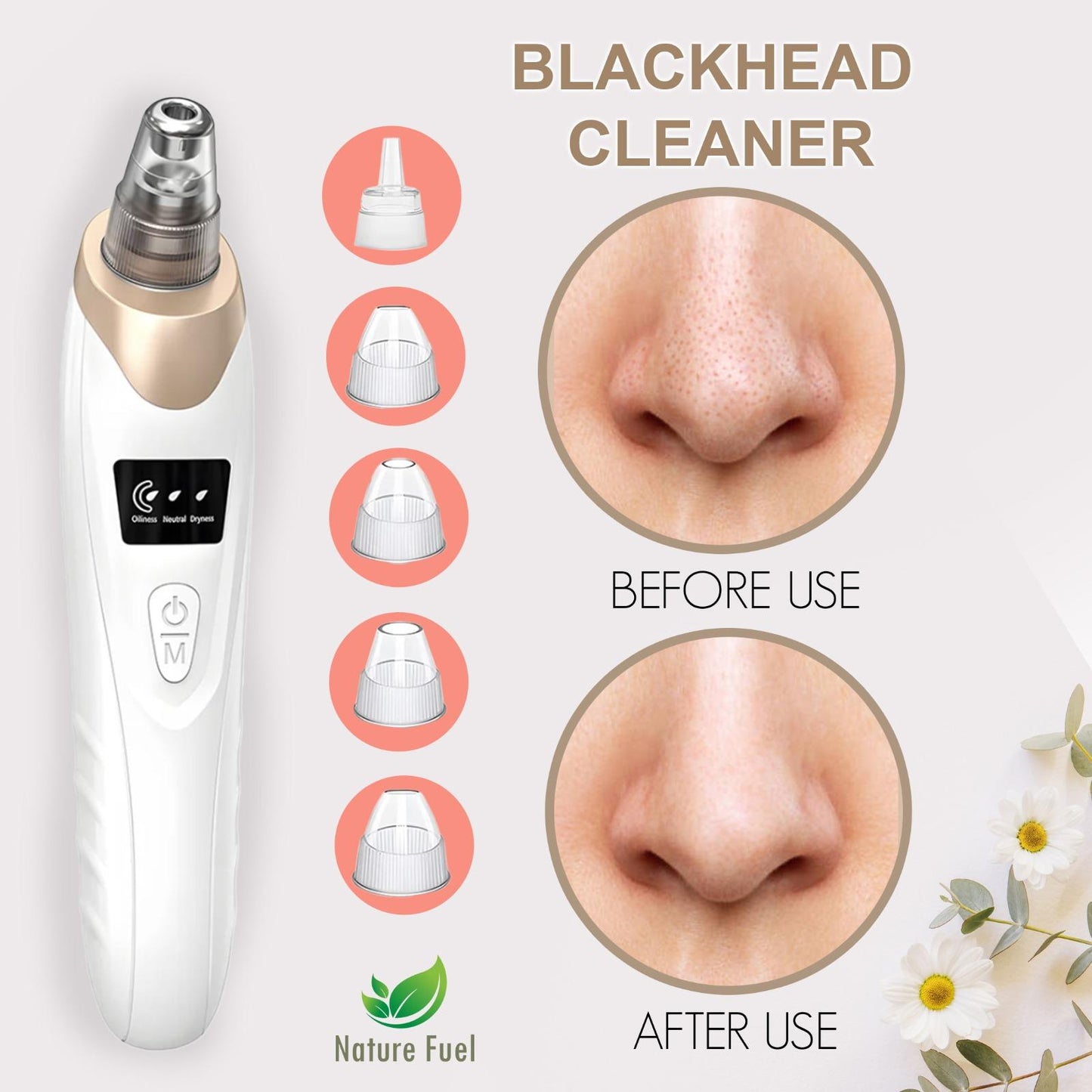 Blackhead Remover Vacuum | 5 Suction Levels, USB Rechargeable