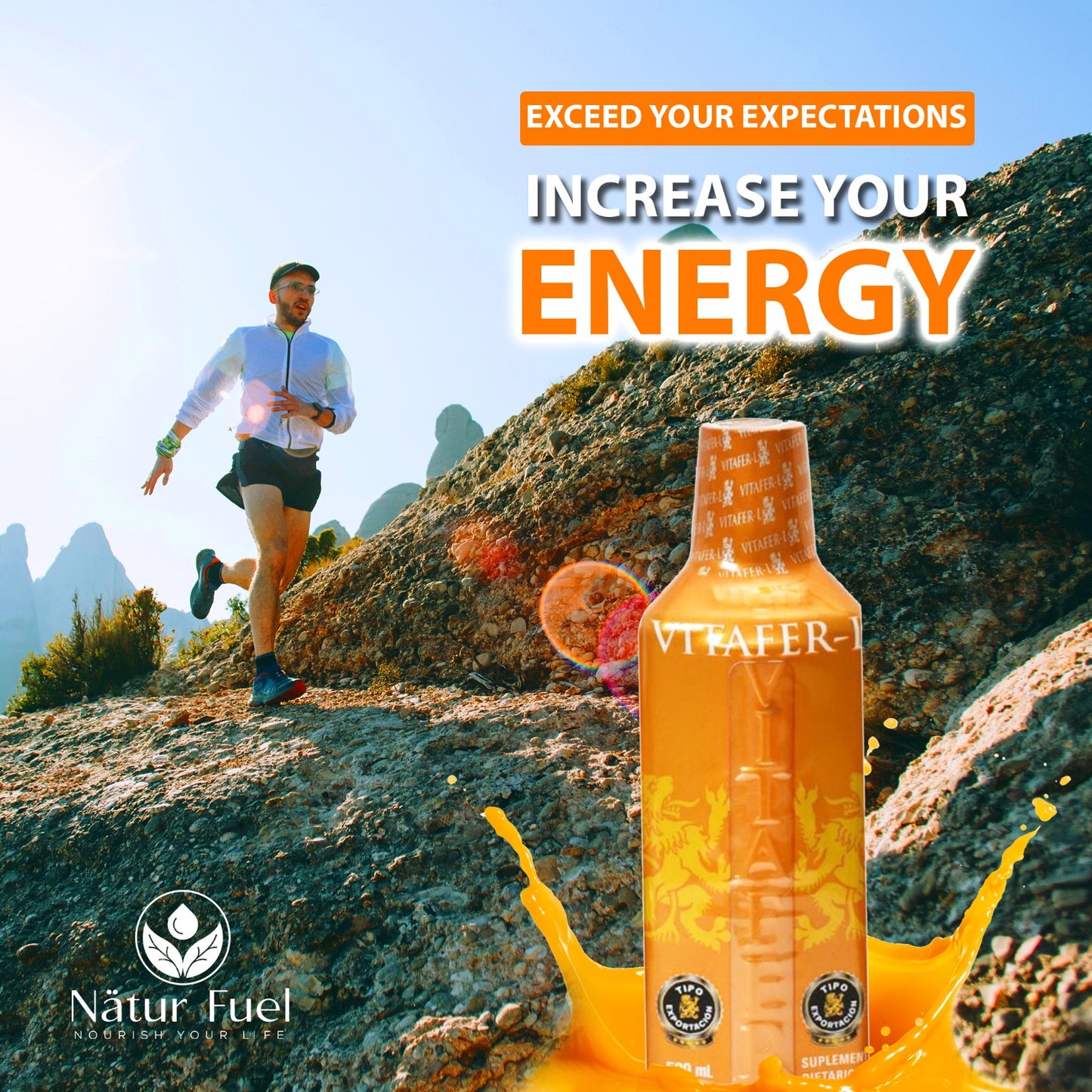 Vitafer L Gold – Liquid Multivitamin Supplement for Adults | 500 ml Bottle or Box of 16 Sachets (10 ml Each) | Natural Energy & Daily Vitality