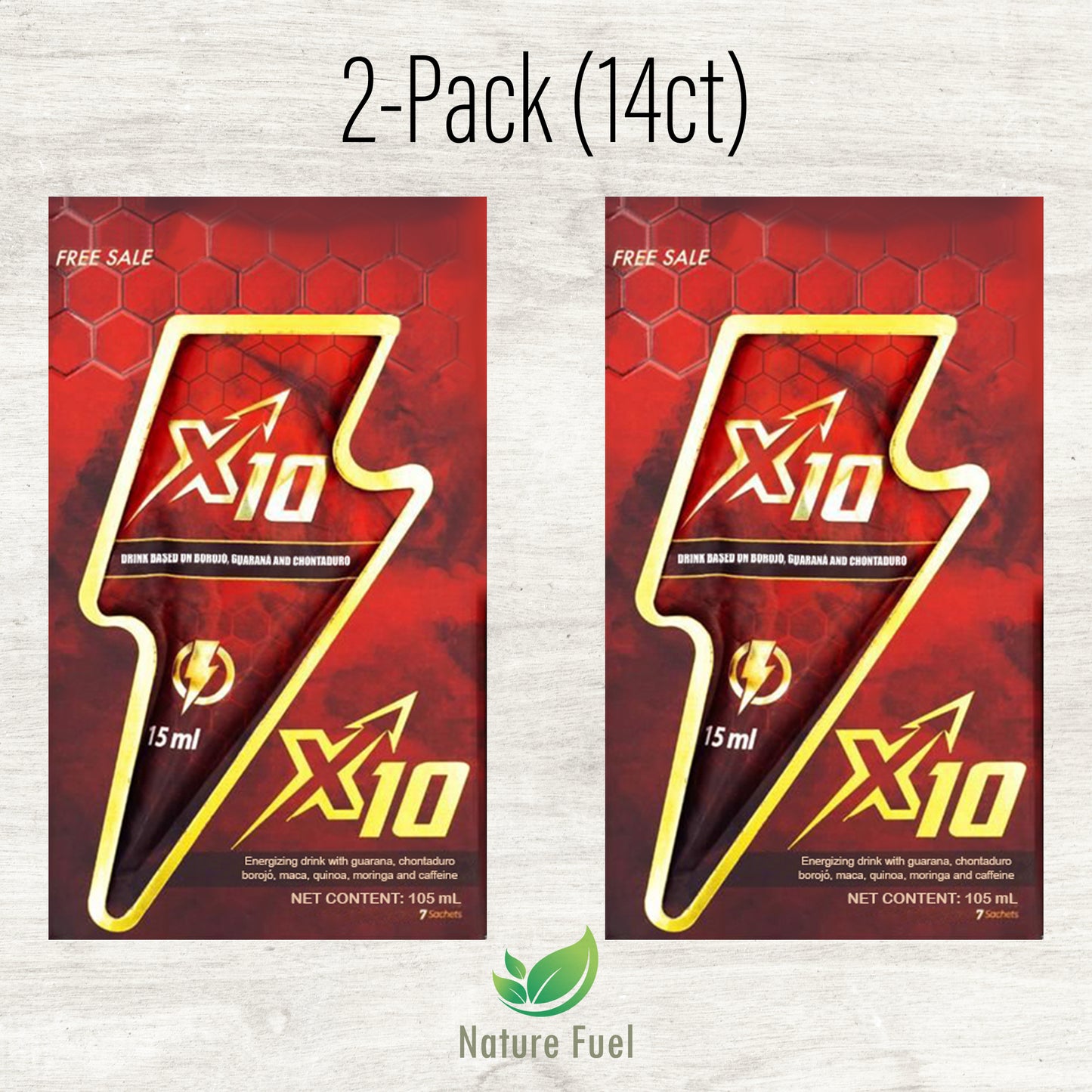 X10 Natural Enhancement Supplement | 7-Pack Energy & Stamina Booster (15ml)