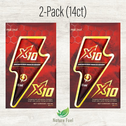 X10 Natural Enhancement Supplement | 7-Pack Energy & Stamina Booster (15ml)