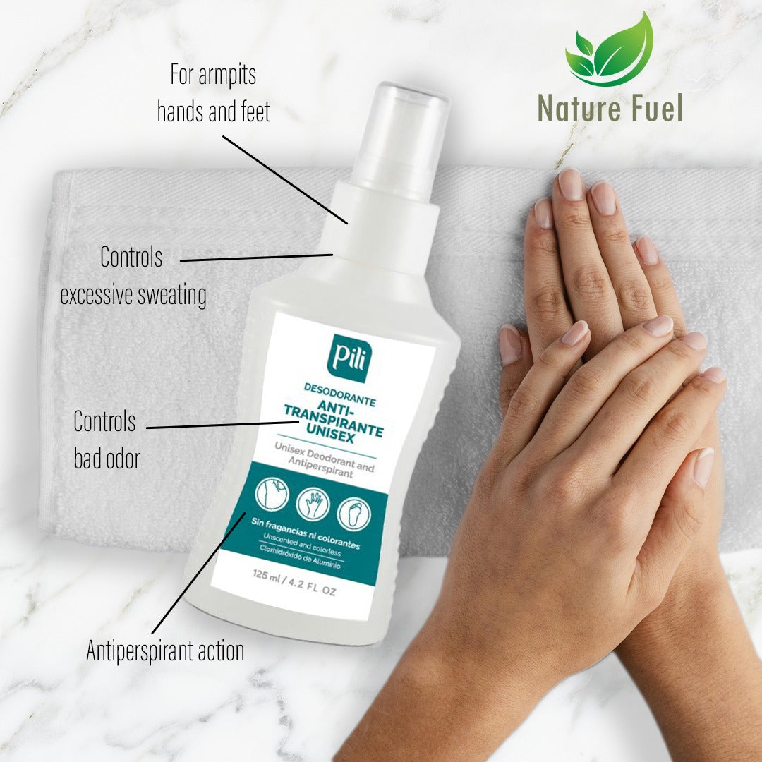 Pili Antiperspirant Deodorant | Sweat Control for Underarms, Hands & Feet