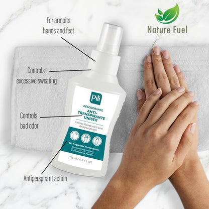 Pili Antiperspirant Deodorant | Sweat Control for Underarms, Hands & Feet