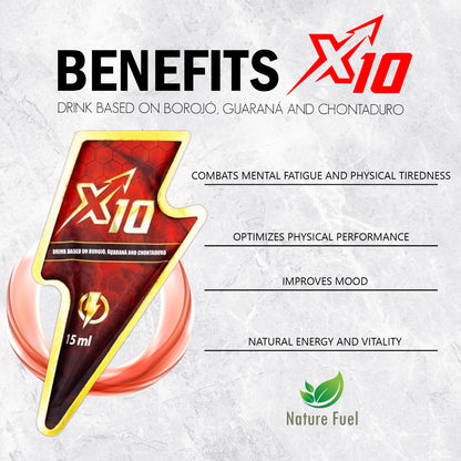 X10 Natural Enhancement Supplement | 7-Pack Energy & Stamina Booster (15ml)