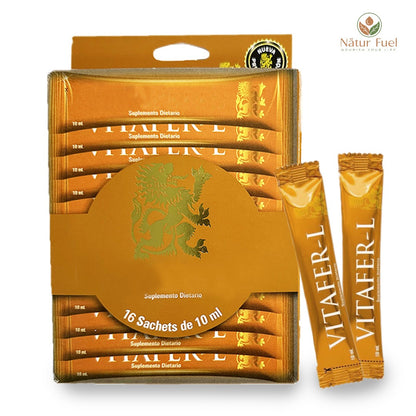 Vitafer L Gold – Liquid Multivitamin Supplement for Adults | 500 ml Bottle or Box of 16 Sachets (10 ml Each) | Natural Energy & Daily Vitality