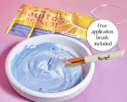 Rayitos de Sol Body Hair Lightening Kit – Gentle Bleaching System with Coconut Oil, Bleaching Powder, Oxidizing Cream & Brush | Fast, Safe & Skin-Friendly Results