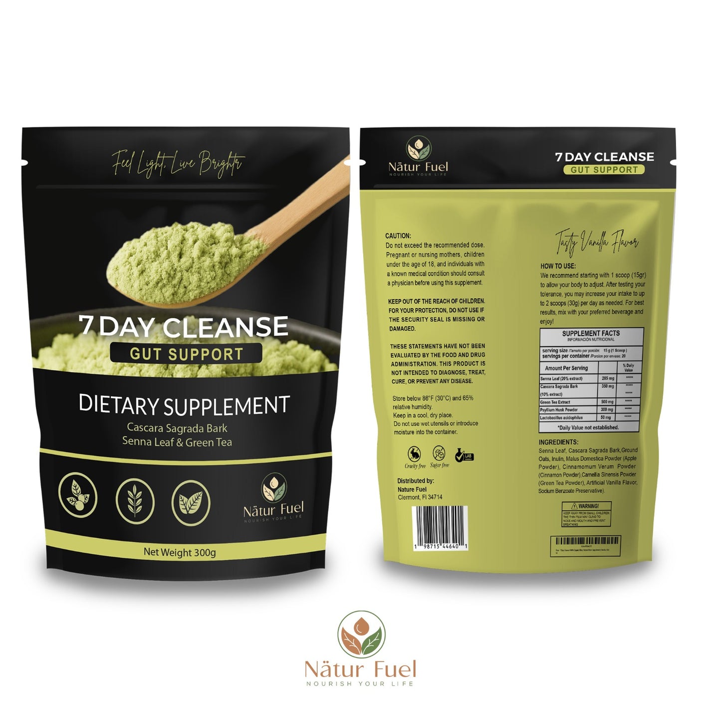 7-Day Gut & Colon Cleanse | Detox Powder with Senna & Psyllium