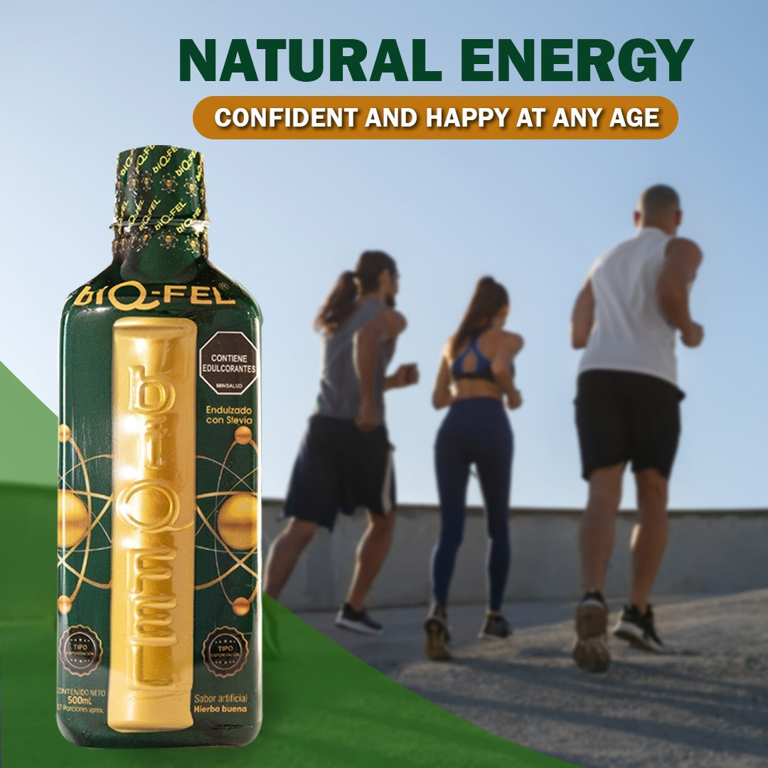 BIQ-FEL Natural Energy Booster  – 1 Box (25 Bottles) – Biqfel naturaly with Chontaduro, Borojó & Guaraná – Daily Liquid Supporter for Energy, Focus & Vitality